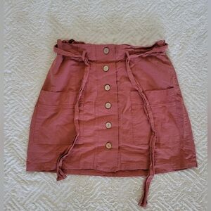 Red/Pink Button Up Skirt